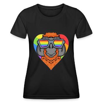 LGBT Animal Orangutan Rainbow - Women's Functional T-Shirt - black - Front - AI Model Female 172 light (172cm)