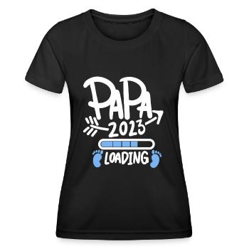 Papa 2023 - Vater 2023 loading Sohn - Frauen Funktions-T-Shirt - Schwarz - Vorne - AI Model Female 172 light (172cm)