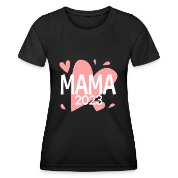 Mama 2023 loading - Werdende Mutter 2023 - Frauen Funktions-T-Shirt - Schwarz - Vorne - AI Model Female 172 light (172cm)