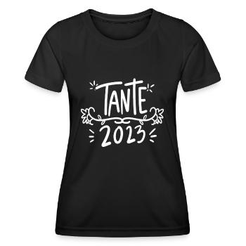 Tante 2023 - Werdende Tante - Tante werden - Frauen Funktions-T-Shirt - Schwarz - Vorne - AI Model Female 172 light (172cm)