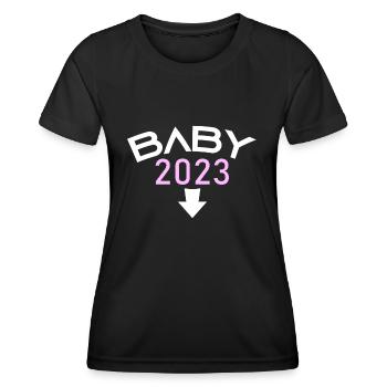 Fille Bébé Fille 2023 Enceinte - T-shirt sport Femme - noir - Devant - AI Model Female 172 light (172cm)