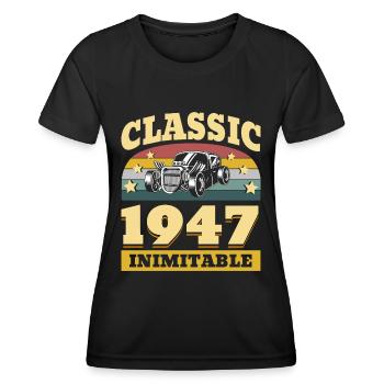 Classic since 1947 - Anniversary 75 years - Women's Functional T-Shirt - black - Front - AI Model Female 172 light (172cm)