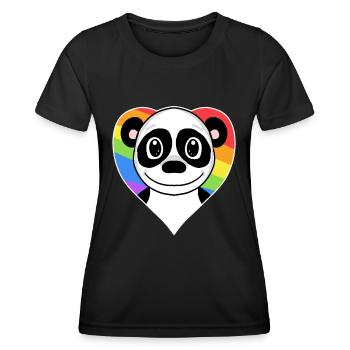 Gay Rainbow Panda LGBT - Women's Functional T-Shirt - black - Front - AI Model Female 172 light (172cm)