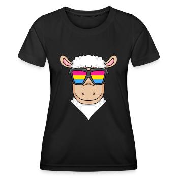 Pansexuell Schaf Geschenk - Frauen Funktions-T-Shirt - Schwarz - Vorne - AI Model Female 172 light (172cm)