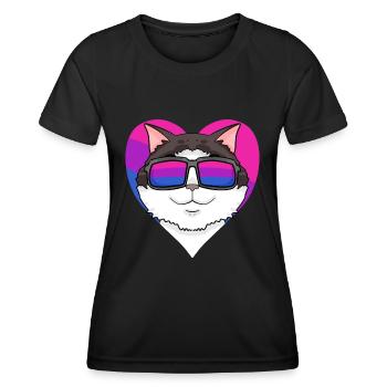 Bisexuell Ragdoll Katze - Ragdoll mit Brille - Frauen Funktions-T-Shirt - Schwarz - Vorne - AI Model Female 172 light (172cm)
