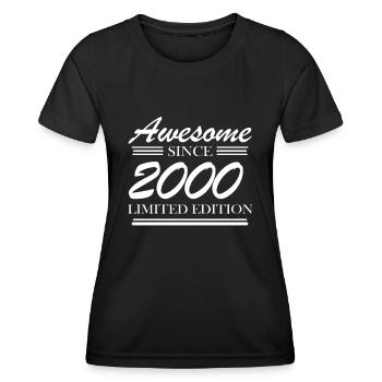 2000 - Jahrgang 2000 - Fantastisch seit 2000 - Frauen Funktions-T-Shirt - Schwarz - Vorne - AI Model Female 172 light (172cm)