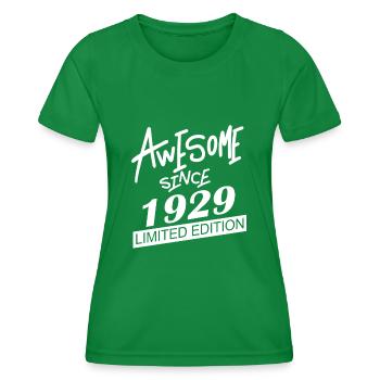 1929 - Jahrgang 1929 - Frauen Funktions-T-Shirt - Kelly Green - Vorne - AI Model Female 172 dark (172cm)