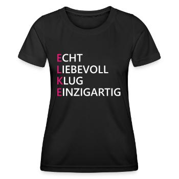 Elke Name Geschenk - Frauen Funktions-T-Shirt - Schwarz - Vorne - AI Model Female 172 light (172cm)