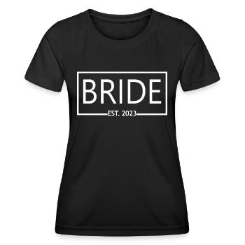 Bride Est. 2023 Fiançailles Douche nuptiale Mariage - T-shirt sport Femme - noir - Devant - AI Model Female 172 light (172cm)