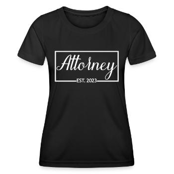 Attorney Est. 2023 Graduated Attorney Student Gift - Women's Functional T-Shirt - black - Front - AI Model Female 172 light (172cm)