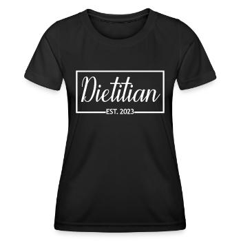 Diététiste Est. 2023 Étudiante diététiste diplômée - T-shirt sport Femme - noir - Devant - AI Model Female 172 light (172cm)