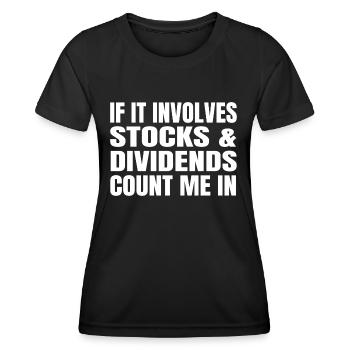 Cours des actions Bourse Bourse Investissement - T-shirt sport Femme - noir - Devant - AI Model Female 172 light (172cm)