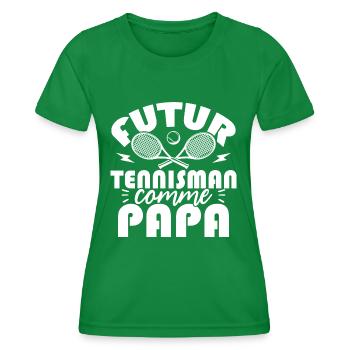 Futur tennisman comme papa - T-shirt sport Femme - vert - Devant - AI Model Female 172 dark (172cm)