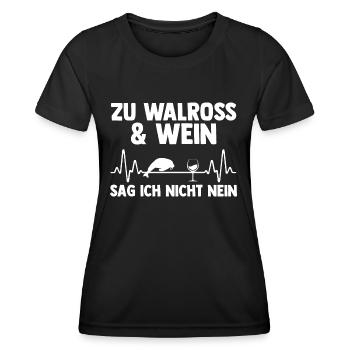 Walross - Frauen Funktions-T-Shirt - Schwarz - Vorne - AI Model Female 172 light (172cm)