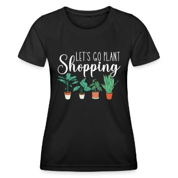 Lets Go Plant Shopping - Clay Pot Plants Gardening - Women's Functional T-Shirt - black - Front - AI Model Female 172 light (172cm)