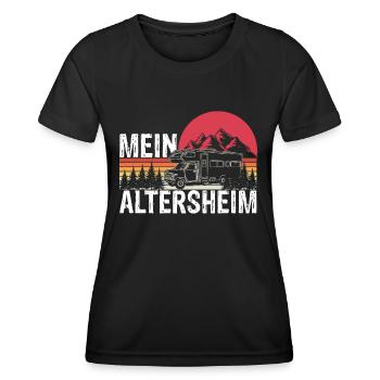 Mein Altersheim Rente Wohnmobil Urlauber Rentner - Frauen Funktions-T-Shirt - Schwarz - Vorne - AI Model Female 172 light (172cm)
