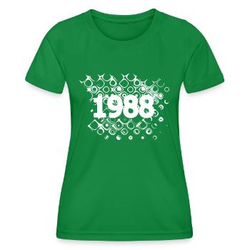 1988 - Women's Functional T-Shirt - kelly green - Front - AI Model Female 172 dark (172cm)