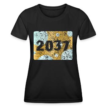 Number 2037 - Women's Functional T-Shirt - black - Front - AI Model Female 172 light (172cm)