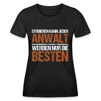 Tout le monde peut étudier - Édition Avocat - T-shirt sport Femme - noir - Devant - AI Model Female 172 light (172cm)