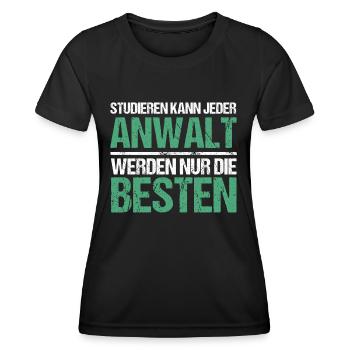 Anyone can study - Lawyer Edition - Women's Functional T-Shirt - black - Front - AI Model Female 172 light (172cm)