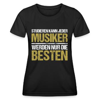 Anyone can study - Musician Edition - Women's Functional T-Shirt - black - Front - AI Model Female 172 light (172cm)