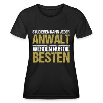 Studieren kann jeder - Anwalt Edition - Frauen Funktions-T-Shirt - Schwarz - Vorne - AI Model Female 172 light (172cm)