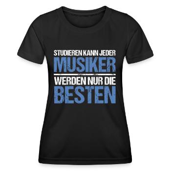 Anyone can study - Musician Edition - Women's Functional T-Shirt - black - Front - AI Model Female 172 light (172cm)