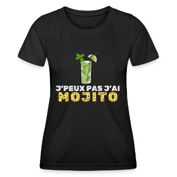 Je peux pas mojito - T-shirt sport Femme - noir - Devant - AI Model Female 172 light (172cm)