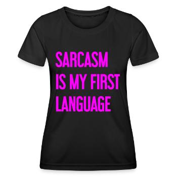 Sarcasme Pro - T-shirt sport Femme - noir - Devant - AI Model Female 172 light (172cm)