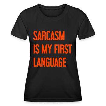 Sarcasme Pro - T-shirt sport Femme - noir - Devant - AI Model Female 172 light (172cm)