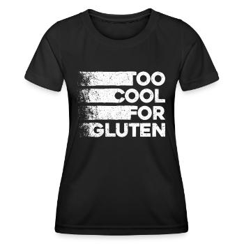 Too Cool For Gluten - Funny Celiac Design - Women's Functional T-Shirt - black - Front - AI Model Female 172 light (172cm)