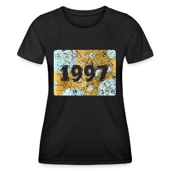 1997 - Frauen Funktions-T-Shirt - Schwarz - Vorne - AI Model Female 172 light (172cm)