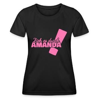 Amanda - T-shirt sport Femme - noir - Devant - AI Model Female 172 light (172cm)