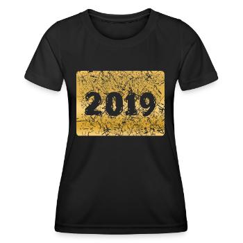 Number 2019 - Women's Functional T-Shirt - black - Front - AI Model Female 172 light (172cm)
