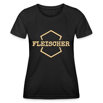 Travail Boucher - T-shirt sport Femme - noir - Devant - AI Model Female 172 light (172cm)