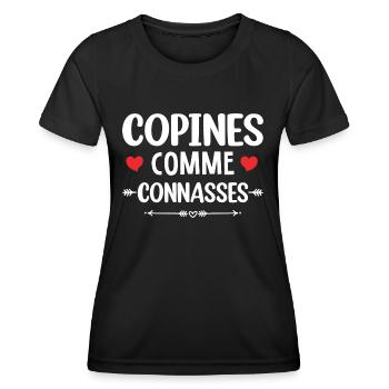 Copines Comme Connasses - Amies Pour Toujours - T-shirt sport Femme - noir - Devant - AI Model Female 172 light (172cm)