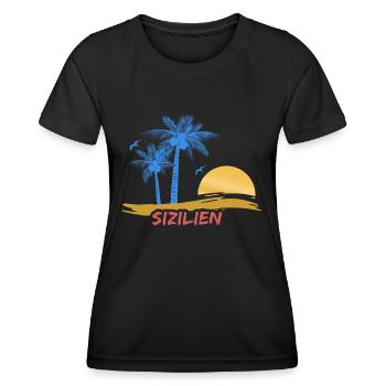 Beach Sicily - Women's Functional T-Shirt - black - Front - AI Model Female 172 light (172cm)
