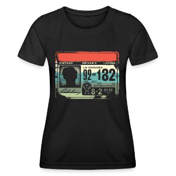 Rétro permis de conduire École de conduite examen Conducteurs - T-shirt sport Femme - noir - Devant - AI Model Female 172 light (172cm)