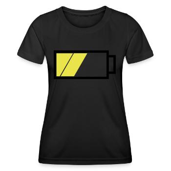 Akku halbvoll - Frauen Funktions-T-Shirt - Schwarz - Vorne - AI Model Female 172 light (172cm)