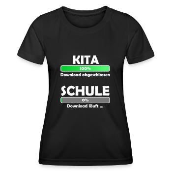 Schule loading - Schulbeginn - Einschulung - Frauen Funktions-T-Shirt - Schwarz - Vorne - AI Model Female 172 light (172cm)