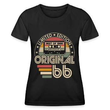 Born in 1966 Vintage Birthday Retro - Women's Functional T-Shirt - black - Front - AI Model Female 172 light (172cm)
