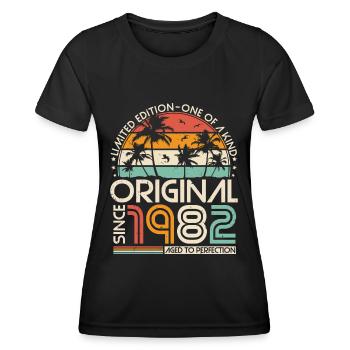 Original 1982 Vintage Birthday Retro - Women's Functional T-Shirt - black - Front - AI Model Female 172 light (172cm)