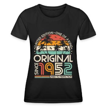 Original 1952 Vintage Anniversaire Rétro - T-shirt sport Femme - noir - Devant - AI Model Female 172 light (172cm)