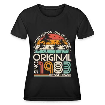 Original 1983 Vintage Anniversaire Rétro - T-shirt sport Femme - noir - Devant - AI Model Female 172 light (172cm)