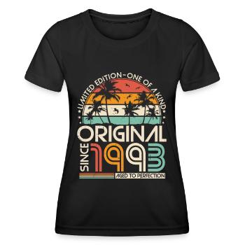 Original 1993 Vintage Anniversaire Rétro - T-shirt sport Femme - noir - Devant - AI Model Female 172 light (172cm)