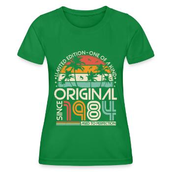 Original 1984 Vintage Anniversaire Rétro - T-shirt sport Femme - vert - Devant - AI Model Female 172 dark (172cm)