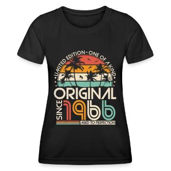 Original 1966 Vintage Anniversaire Rétro - T-shirt sport Femme - noir - Devant - AI Model Female 172 light (172cm)