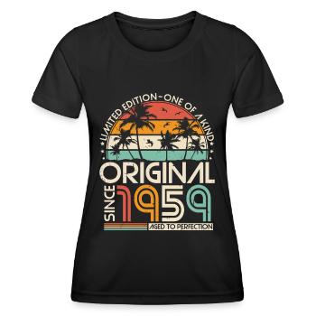 Original 1959 Vintage Anniversaire Rétro - T-shirt sport Femme - noir - Devant - AI Model Female 172 light (172cm)