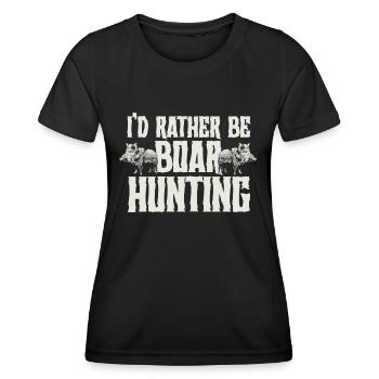 Chasse au sanglier chasseur sanglier - T-shirt sport Femme - noir - Devant - AI Model Female 172 light (172cm)