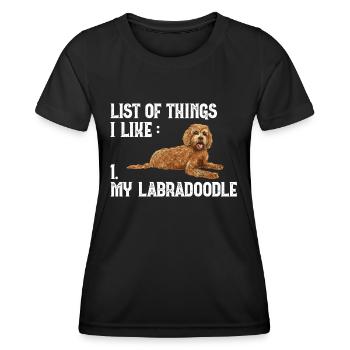 Labradoodle Hund - Frauen Funktions-T-Shirt - Schwarz - Vorne - AI Model Female 172 light (172cm)